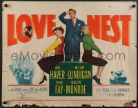 3m1151 LOVE NEST 1/2sh 1951 William Lundigan stands between sexy Marilyn Monroe & June Haver!