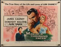 3m1152 MAN OF A THOUSAND FACES style B 1/2sh 1957 James Cagney as Lon Chaney Sr, sexy Dorothy Malone!