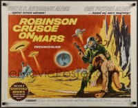 3m1159 ROBINSON CRUSOE ON MARS 1/2sh 1964 sci-fi art of Paul Mantee & his man Friday Victor Lundin!