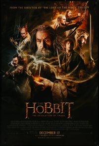 3m0855 HOBBIT: THE DESOLATION OF SMAUG advance DS 1sh 2013 Peter Jackson directed, cool cast montage!