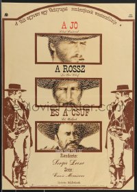 3m0173 GOOD, THE BAD & THE UGLY Hungarian 16x22 1968 Eastwood, Van Cleef, Wallach, Leone, rare!