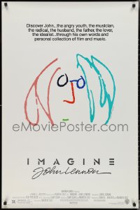 3m0859 IMAGINE 1sh 1988 art by former Beatle John Lennon, brown/blue hair style!