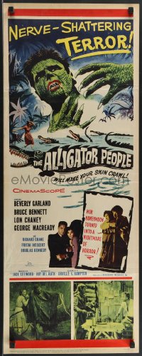 3m1070 ALLIGATOR PEOPLE insert 1959 Beverly Garland, Lon Chaney, they'll make your skin crawl!