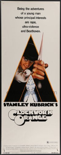 3m1077 CLOCKWORK ORANGE insert 1972 Stanley Kubrick classic, Philip Castle art of Malcolm McDowell!