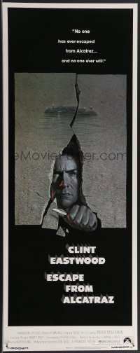 3m1086 ESCAPE FROM ALCATRAZ insert 1979 cool artwork of Clint Eastwood busting out by Lettick!