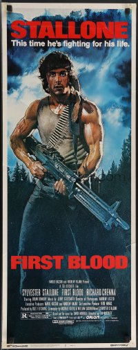 3m1087 FIRST BLOOD insert 1982 artwork of Sylvester Stallone as John Rambo by Drew Struzan!