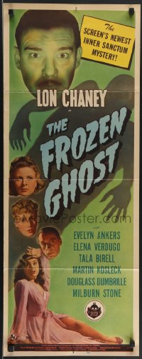 3m1091 FROZEN GHOST insert 1944 Lon Chaney Jr, Evelyn Ankers, newest Inner Sanctum Mystery!