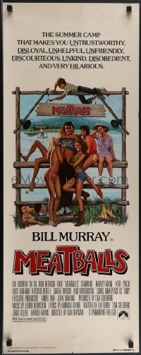 3m1103 MEATBALLS insert 1979 Ivan Reitman, Morgan Kane art of Bill Murray & sexy summer camp girls!