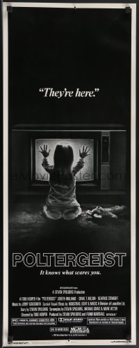 3m1106 POLTERGEIST insert 1982 Tobe Hooper, classic, they're here, Heather O'Rourke by TV!