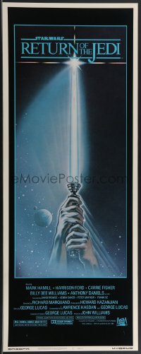 3m1113 RETURN OF THE JEDI insert 1983 George Lucas, art of hands holding lightsaber by Reamer!