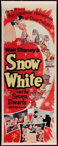 3m1119 SNOW WHITE & THE SEVEN DWARFS insert R1958 Disney cartoon fantasy classic, different art!