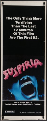 3m1123 SUSPIRIA insert 1977 classic Dario Argento horror, cool close up screaming mouth image!