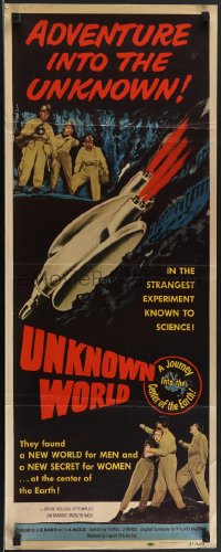 3m1128 UNKNOWN WORLD insert 1951 When Worlds Collide ripoff, a journey to the center of the Earth!