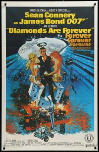 3m0218 DIAMONDS ARE FOREVER Indian 1971 art of Sean Connery as James Bond 007 by Robert McGinnis!