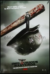 3m0870 INGLOURIOUS BASTERDS teaser DS 1sh 2009 Quentin Tarantino, Nazi helmet on baseball bat!