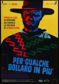 3m0215 FOR A FEW DOLLARS MORE Italian 1sh R2014 Leone, Papuzza cowboy western art of Eastwood!