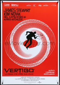 3m0217 VERTIGO Italian 1sh R2019 Alfred Hitchcock classic, cool artwork by Saul Bass!