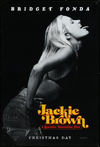 3m0875 JACKIE BROWN teaser 1sh 1997 Quentin Tarantino, profile portrait of sexy Bridget Fonda!