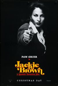 3m0874 JACKIE BROWN teaser 1sh 1997 Quentin Tarantino, cool image of Pam Grier in title role!