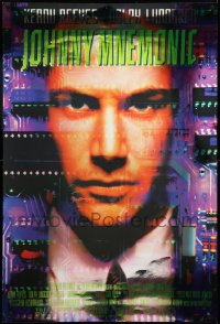 3m0042 JOHNNY MNEMONIC foil 26x39 video poster 1995 completely different image of Keanu Reeves!