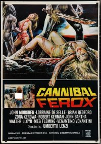 3m0190 CANNIBAL FEROX Lebanese 1981 Umberto Lenzi, natives w/machetes torturing women!