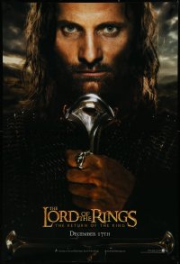 3m0900 LORD OF THE RINGS: THE RETURN OF THE KING teaser 1sh 2003 Viggo Mortensen as Aragorn!