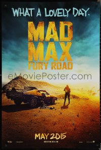 3m0907 MAD MAX: FURY ROAD teaser DS 1sh 2015 Tom Hardy in the title role with his V8 Interceptor car!