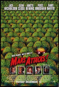 3m0913 MARS ATTACKS! int'l advance 1sh 1996 directed by Tim Burton, great image of brainy aliens!