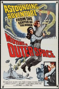 3m0920 MUTINY IN OUTER SPACE 1sh 1964 wacky sci-fi, astounding adventure from the moon's center!