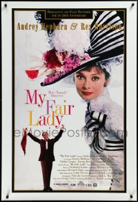 3m0921 MY FAIR LADY 1sh R1994 great close-up image of Audrey Hepburn, Rex Harrison!