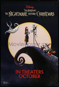 3m0923 NIGHTMARE BEFORE CHRISTMAS advance DS 1sh R2020 Tim Burton, Disney, great Halloween horror image!