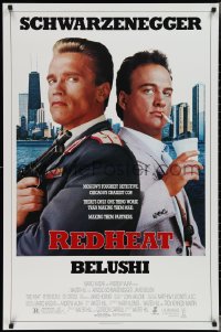 3m0948 RED HEAT 1sh 1988 great image of cops Arnold Schwarzenegger & James Belushi!