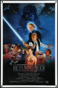 3m0952 RETURN OF THE JEDI style B studio style 1sh 1983 George Lucas classic, art by Sano!