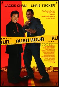 3m0966 RUSH HOUR 1sh 1998 cool image of unlikely duo Jackie Chan & Chris Tucker!