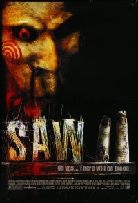 3m0968 SAW II advance 1sh 2005 Darren Lynn Bousman, Tobin Bell, yes, there will be blood!