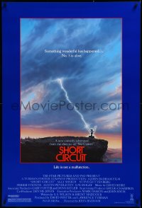 3m0977 SHORT CIRCUIT 1sh 1986 cool artwork of Johnny Five being struck by lightning by John Alvin!