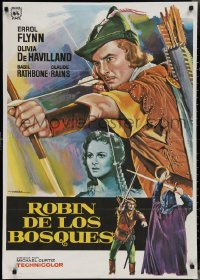 3m0364 ADVENTURES OF ROBIN HOOD Spanish R1978 cool different Mac Gomez art of Errol Flynn!