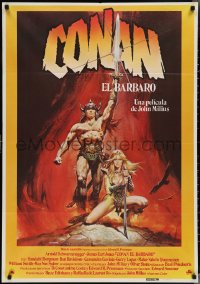 3m0369 CONAN THE BARBARIAN Spanish 1982 Arnold Schwarzenegger & sexy Sandahl Bergman by Casaro!