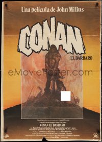 3m0370 CONAN THE BARBARIAN Spanish 1982 Arnold Schwarzenegger & sexy Sandahl Bergman by Frazetta!