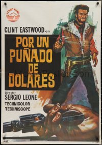 3m0383 FISTFUL OF DOLLARS Spanish R1973 Leone classic spaghetti western, art of Eastwood by Jano!