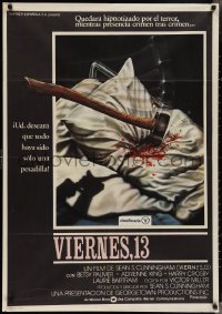 3m0384 FRIDAY THE 13th Spanish 1980 Joann art, slasher classic, 24 hours of terror, ultra rare!