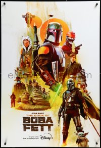 3m0072 BOOK OF BOBA FETT DS tv poster 2022 Walt Disney, great image of the bounty hunter & cast!