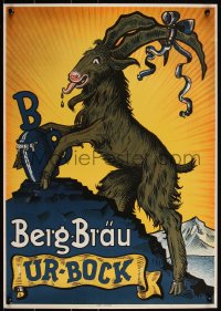 3m0003 EINBECKER BREWERY 17x24 German advertising poster 1960s cool art of goat from earlier poster!