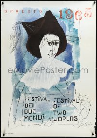 3m0089 FESTIVAL OF TWO WORLDS 28x40 Italian special poster 1965 art by Ben Shahn!