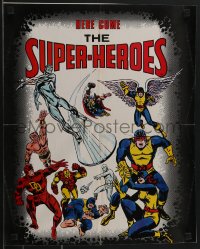 3m0108 SUPER-HEROES 17x21 English special poster 1975 Marvel Comics, Silver Surfer & more, rare!