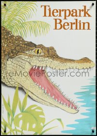 3m0131 TIERPARK BERLIN 23x32 East German special poster 1987 art of crocodile by Richchell!