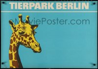 3m0137 TIERPARK BERLIN 24x33 East German special poster 1970s close-up art of giraffe!