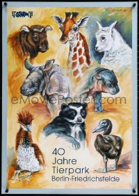 3m0127 TIERPARK BERLIN 24x33 German special poster 1995 40 year celebration, Zieger art!