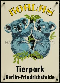 3m0112 TIERPARK BERLIN 17x24 East German special poster 1980s wonderful art of koalas!