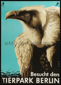 3m0126 TIERPARK BERLIN 23x32 East German special poster 1983 art of vulture by Grohmann!